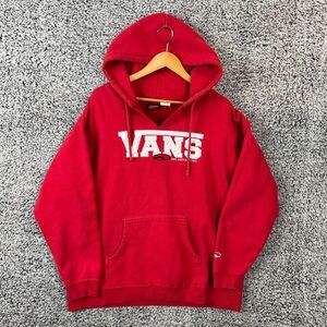 Vintage Vans Hoodie Mens Extra Large Red Sweatshirt Skateboarding Skater Y2K XL